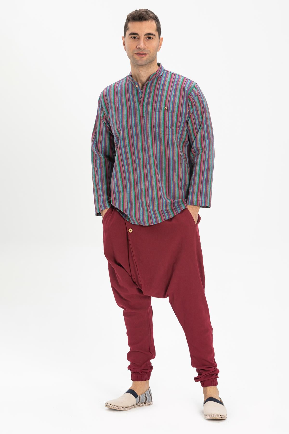 Özgür Şile Bezi Şalvar Bordo Brd