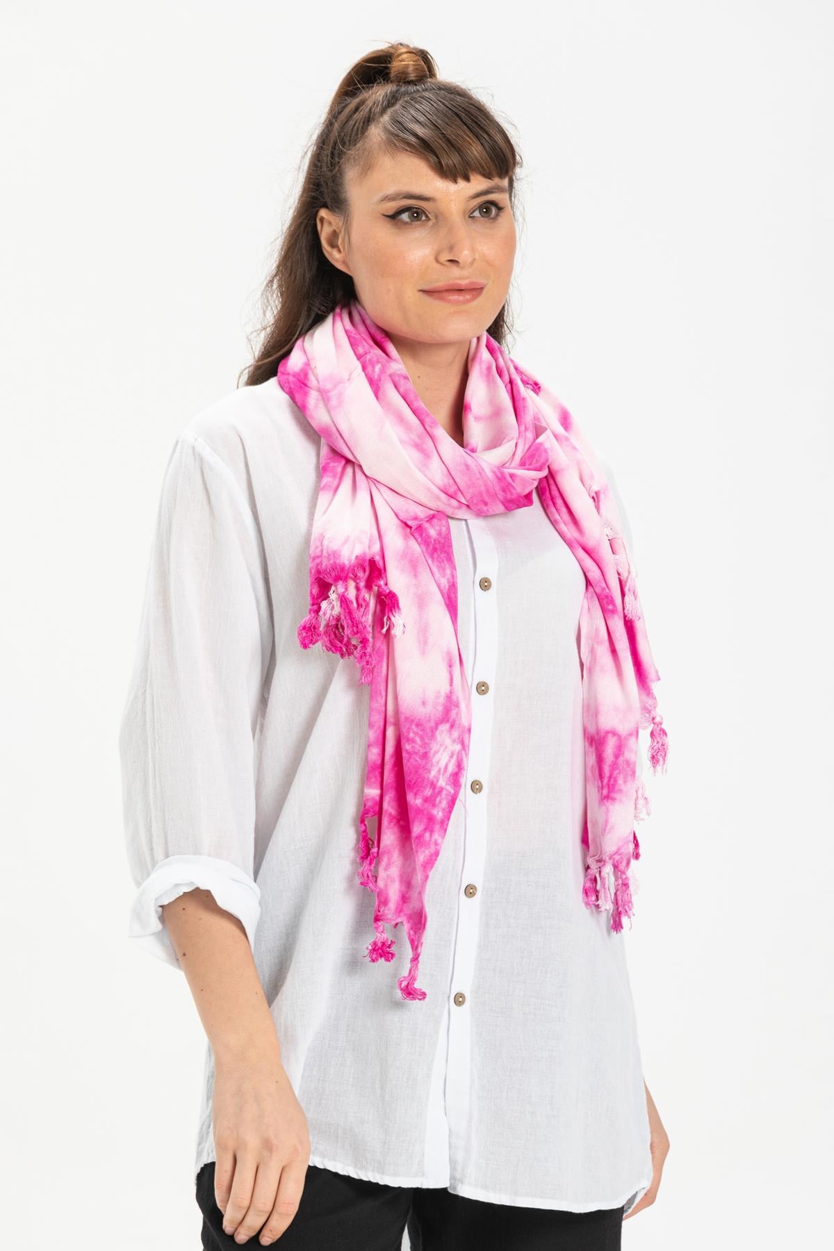 Cotton Batik Shawl Pistachio Pink