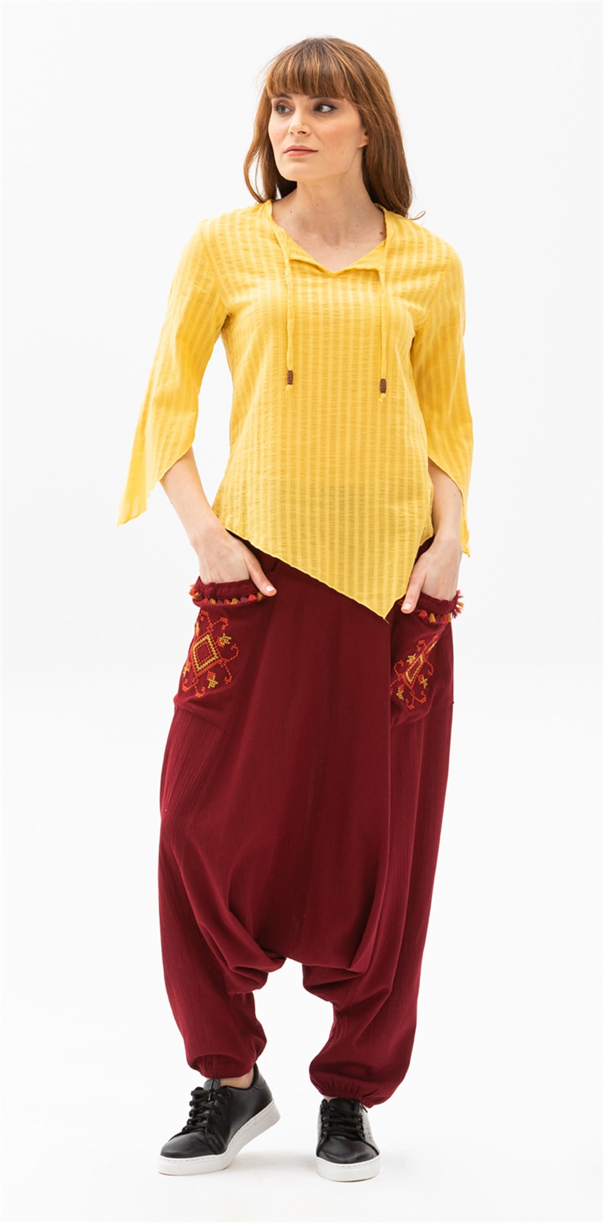 Şile Bezi Şalvar Bordo