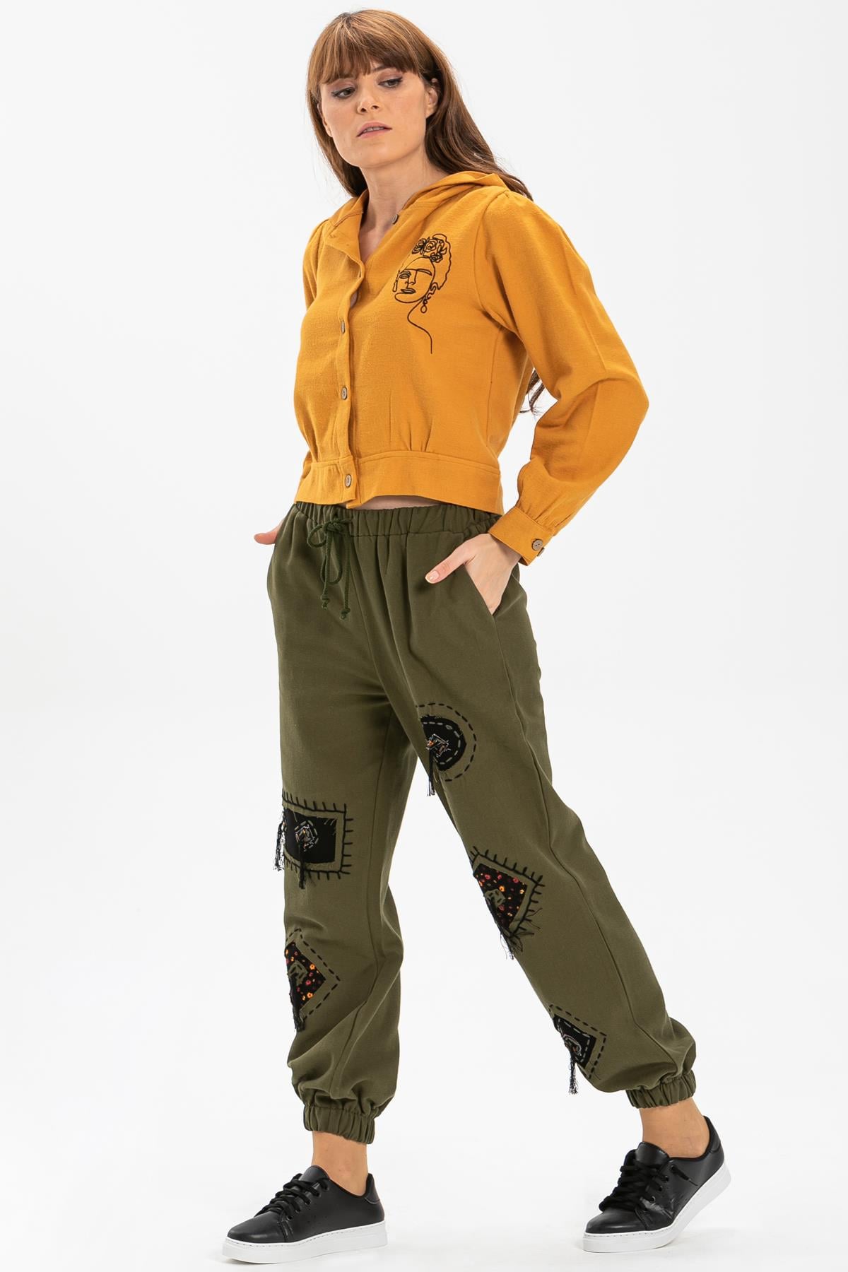 Long Sleeve Flannel Hüma Blouse Mustard