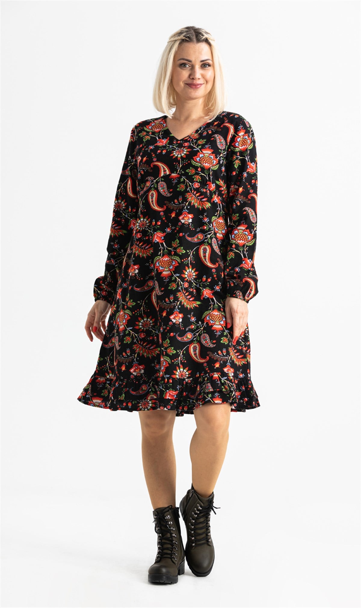 Bade Flannel Dress Black