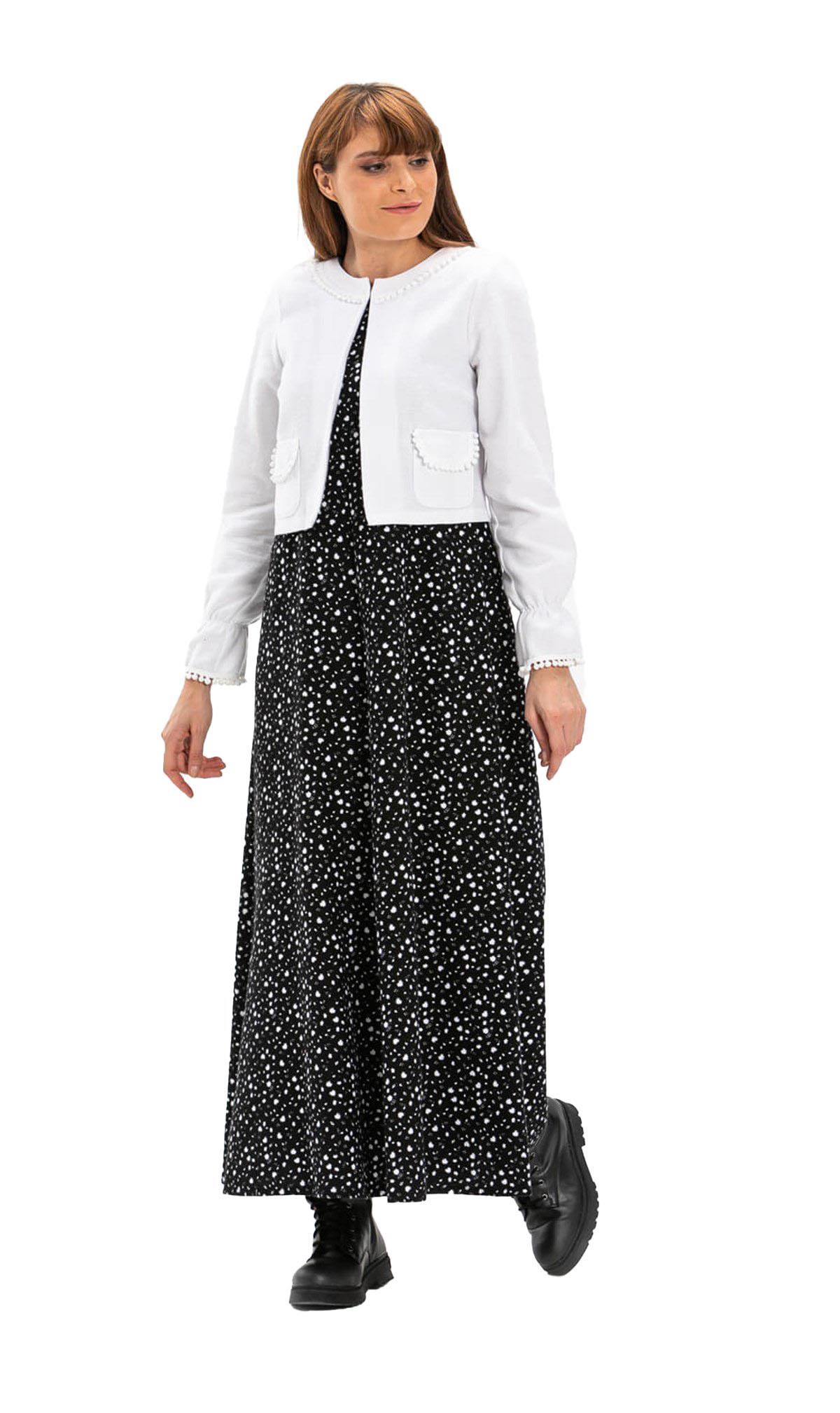 Selen Flannel Vest White silemoda