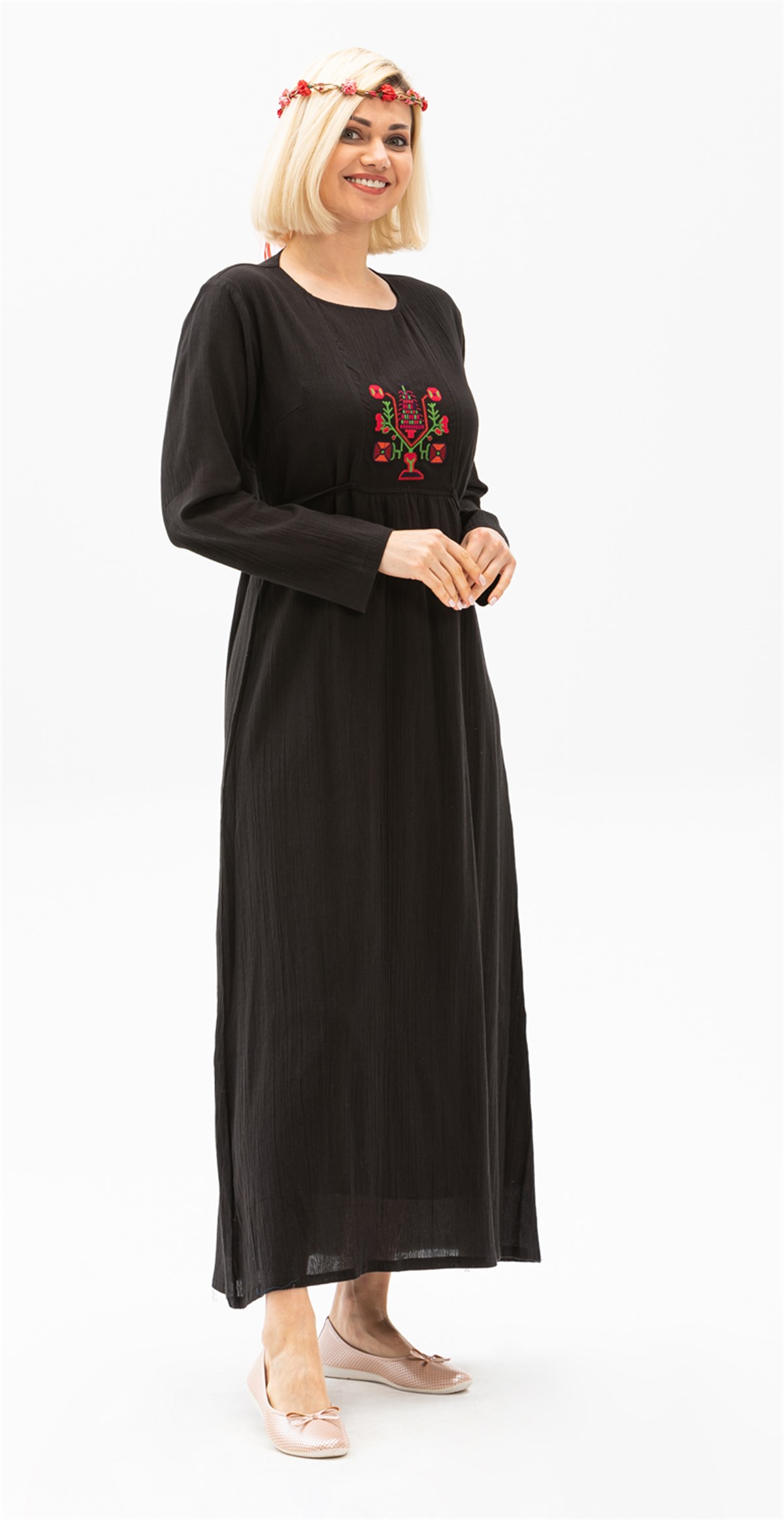 Long Sleeve Angel Dress Black