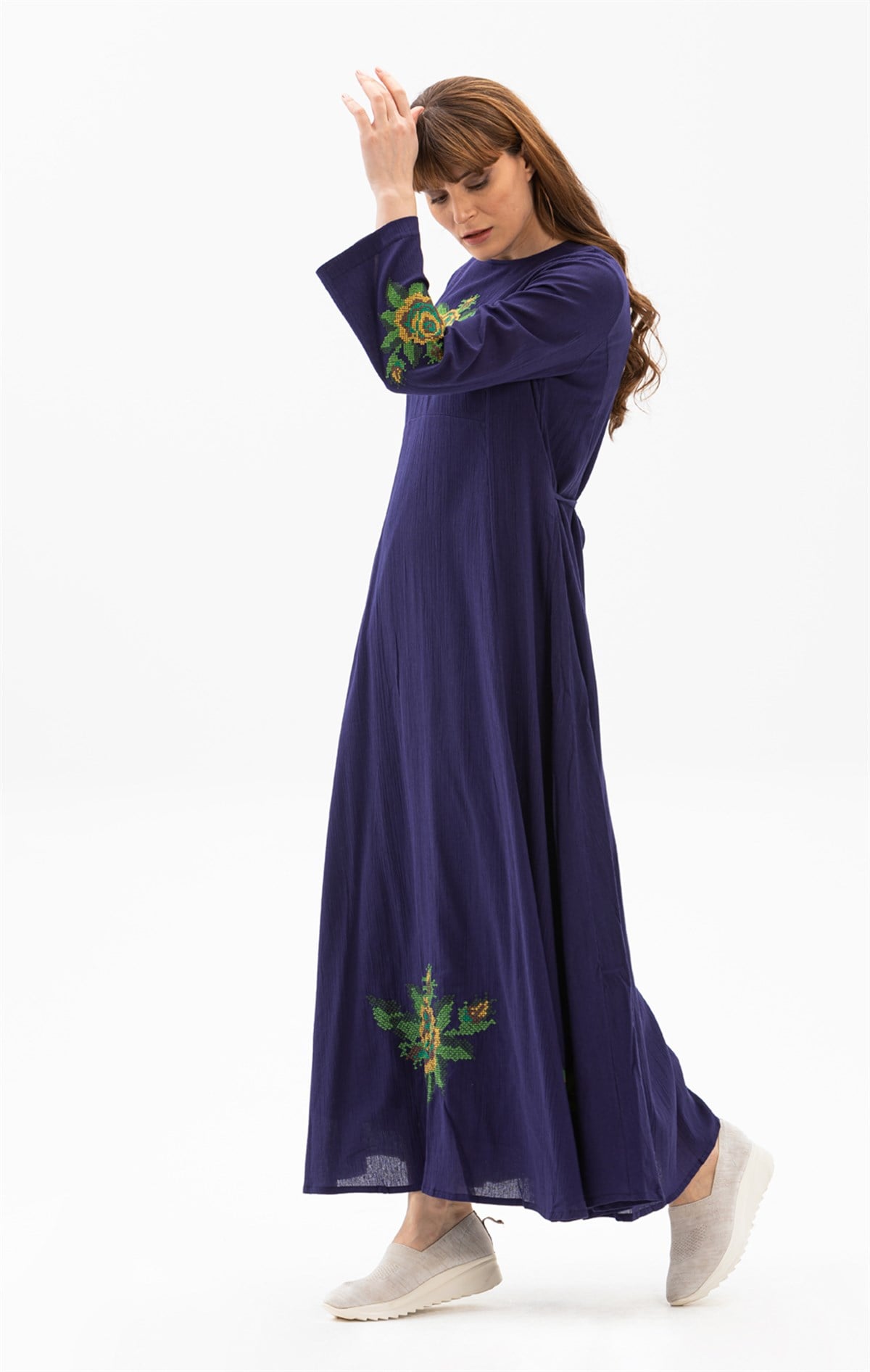 Long Sleeve Sıla Dress Purple