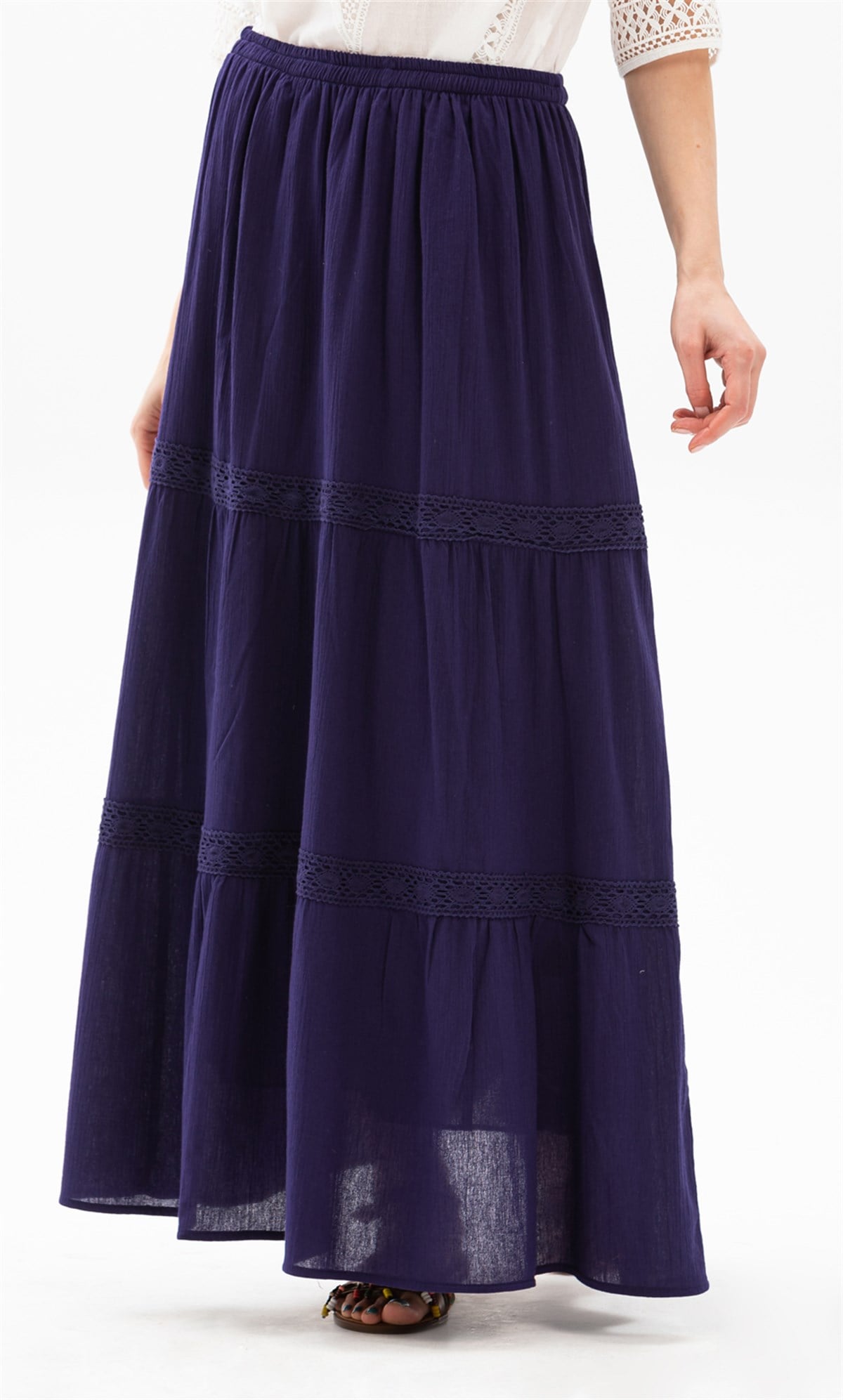 Long Ruched Skirt Purple