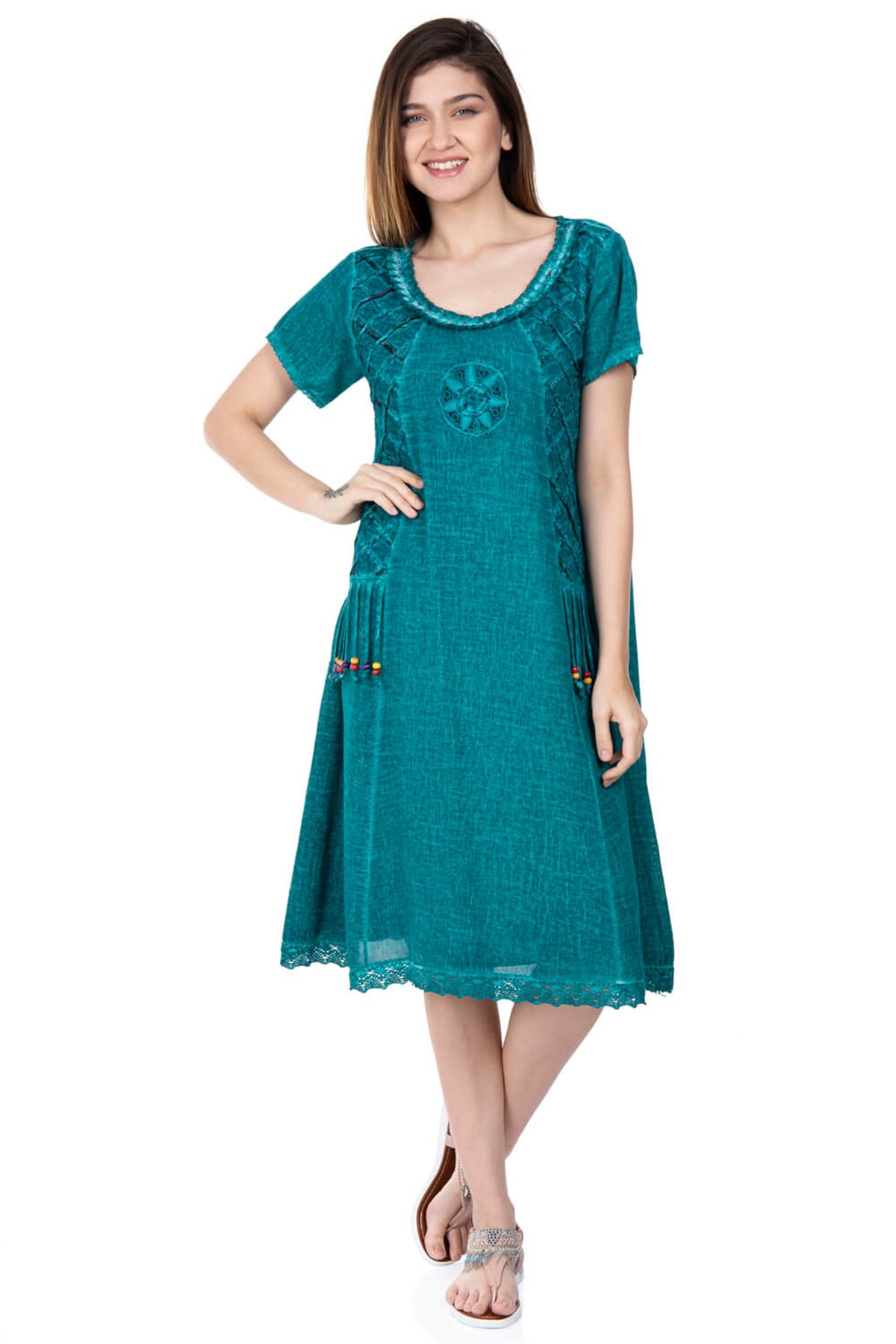 Yıldız Elbise Nil Yeşili