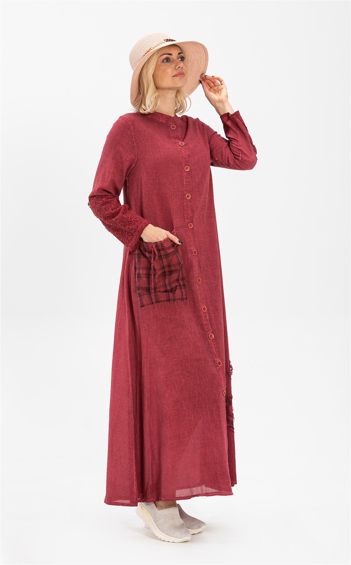 Zümrüt Elbise Bordo