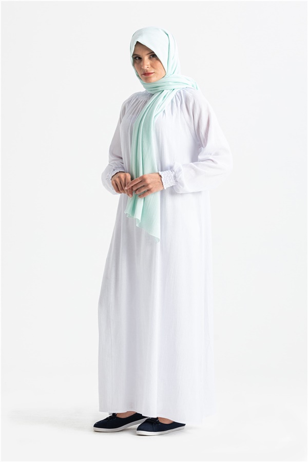 Cotton Sile Fabric Women's Prayer Dress White