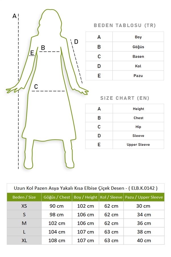 Long Sleeve Flannel Asya Collar Short Dress Floral Pattern Green