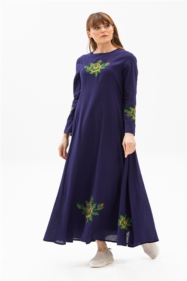 Long Sleeve Sıla Dress Purple