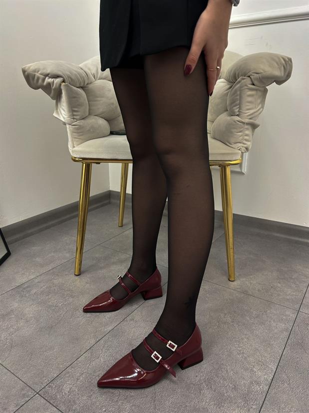 Bordo Rugan (Viola) Toka Detay Kadın Babet