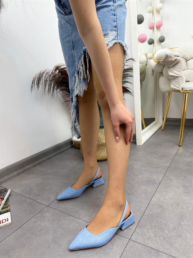 Açık Kot Mavi (Terry) Kadın Babet