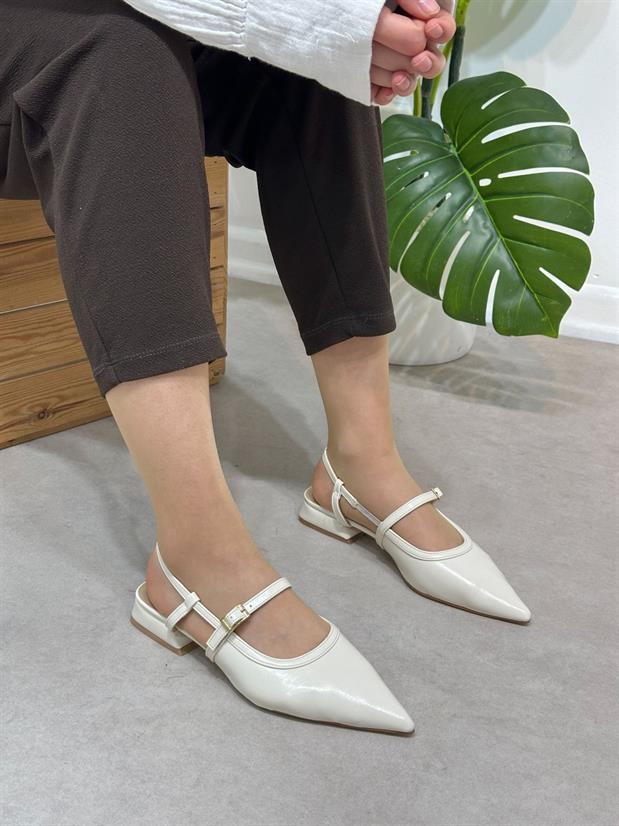 Bej Cilt (Alina) Kemer Detaylı Kadın Babet