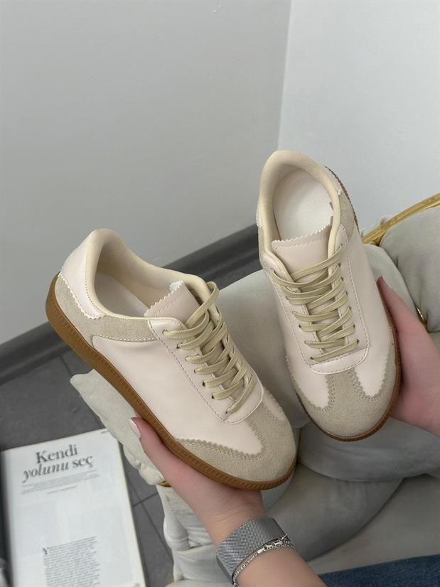 Bej Cilt (Greece) Kadın Bağcıklı Sneakers