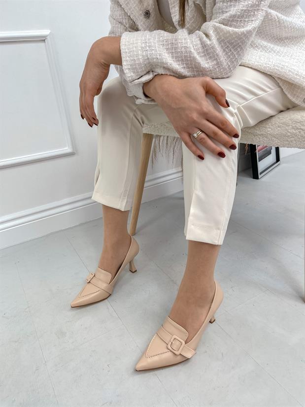 Bej Cilt (Kahlo) Toka Detay Kadın Stiletto