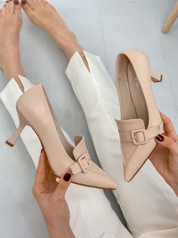 Bej Cilt (Kahlo) Toka Detay Kadın Stiletto