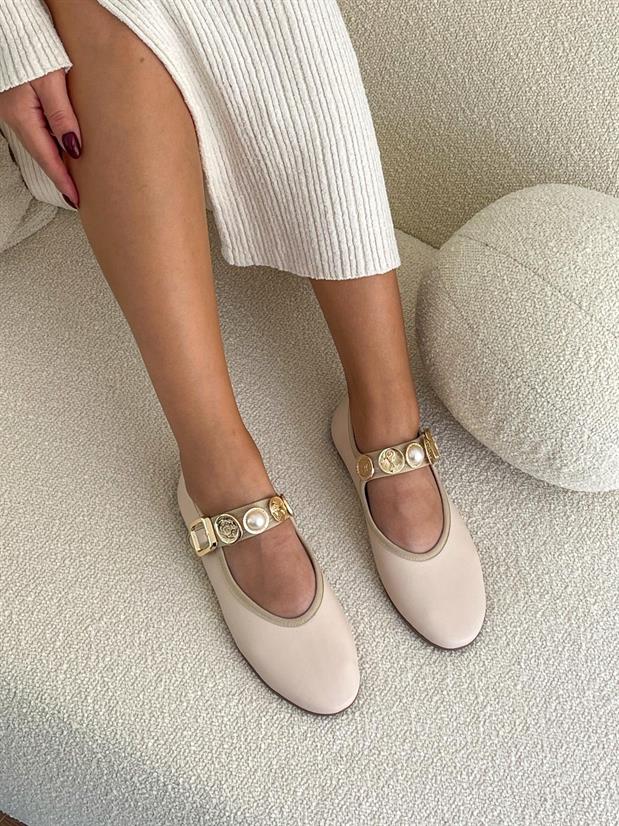 Bej Cilt (Rex) Toka Detay Kadın Babet