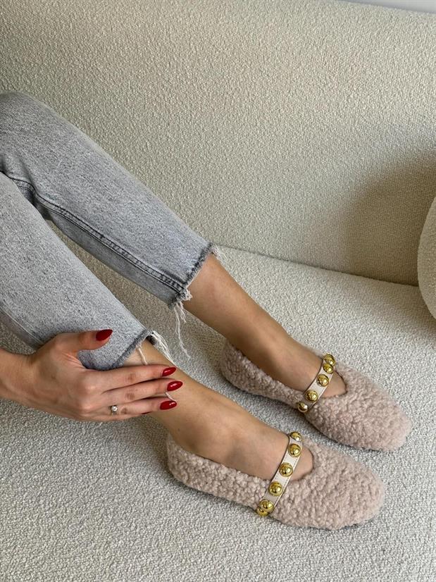 Bej Peluş (Hope) Trock Detay Kadın Babet