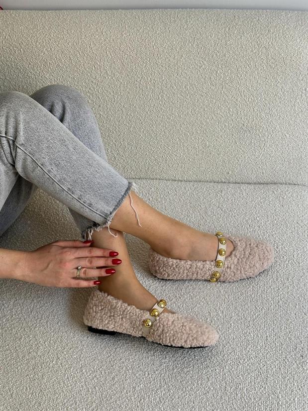 Bej Peluş (Hope) Trock Detay Kadın Babet