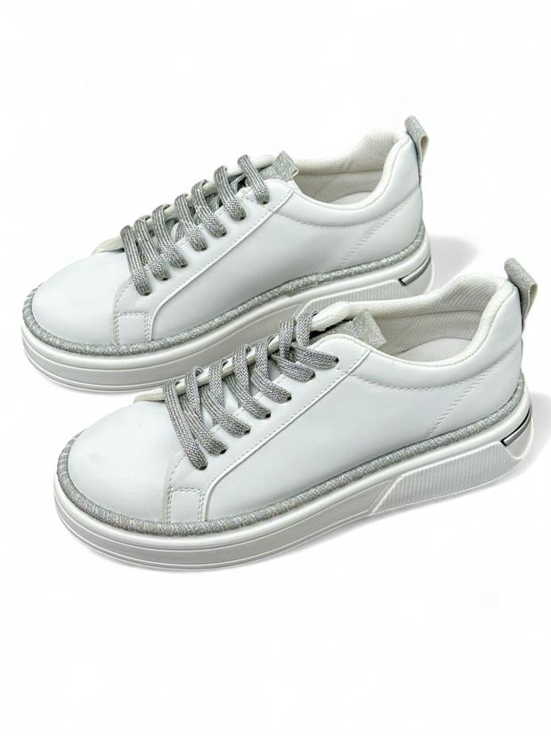 Beyaz Cilt (Bonte) Bağcıklı Kadın Sneakers