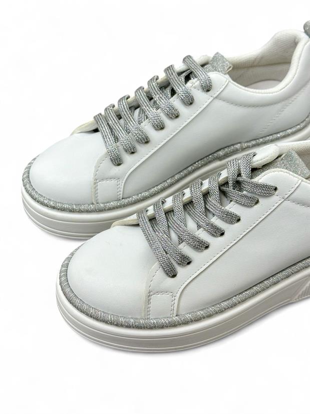 Beyaz Cilt (Bonte) Bağcıklı Kadın Sneakers