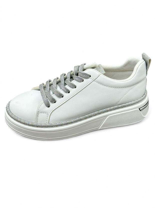 Beyaz Cilt (Bonte) Bağcıklı Kadın Sneakers