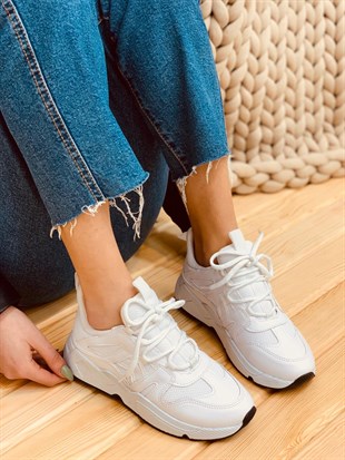 Beyaz Deri (Travis) Kadın Sneakers