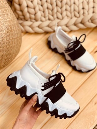 Beyaz Siyah (Elixir) Kadın Sneakers