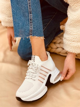 Beyaz Triko (Veni) Kadın Sneakers