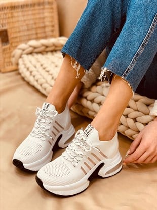 Beyaz Triko (Veni) Kadın Sneakers