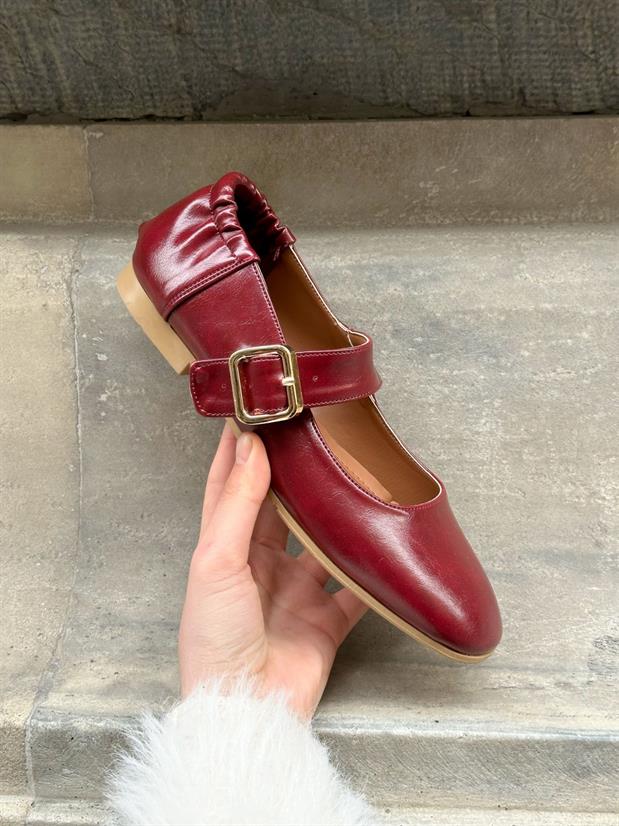 Bordo Cilt (Ceo) Toka Detay Kadın Babet