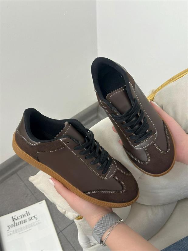 Kahve Cilt (Greece) Kadın Bağcıklı Sneakers