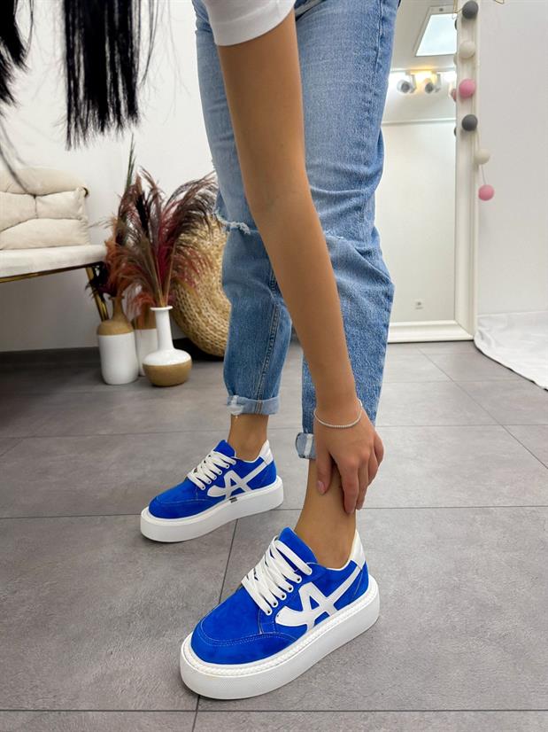Mavi Beyaz (Tig) Kadın Bağcıklı Sneakers