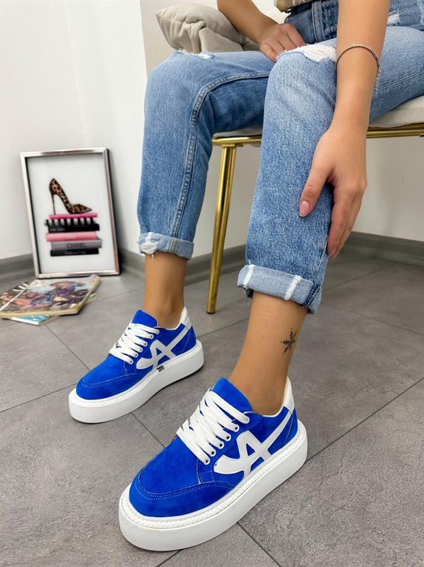 Mavi Beyaz (Tig) Kadın Bağcıklı Sneakers