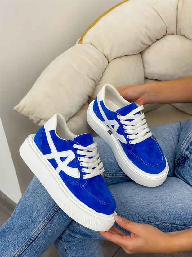 Mavi Beyaz (Tig) Kadın Bağcıklı Sneakers