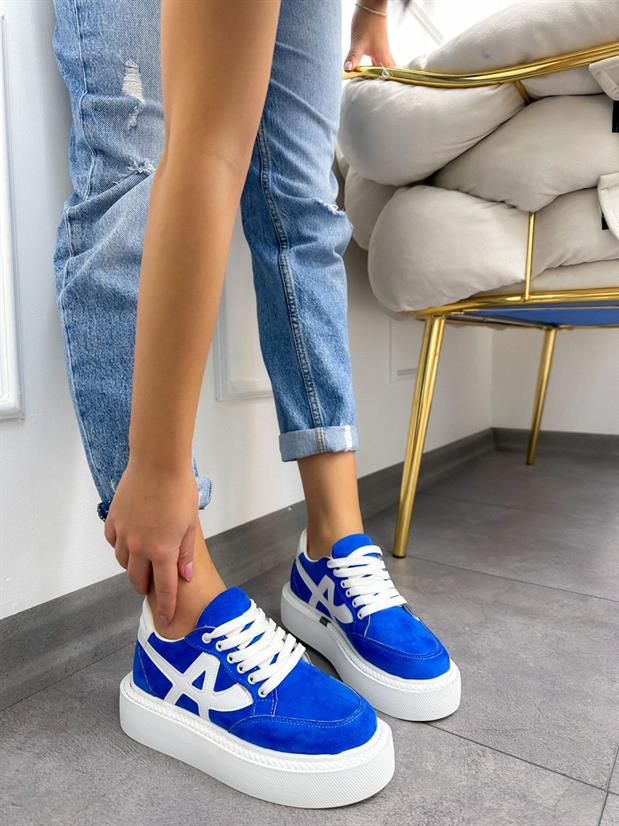 Mavi Beyaz (Tig) Kadın Bağcıklı Sneakers