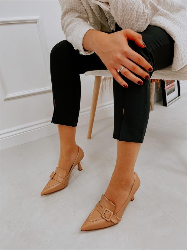 Nude Cilt (Kahlo) Toka Detay Kadın Stiletto