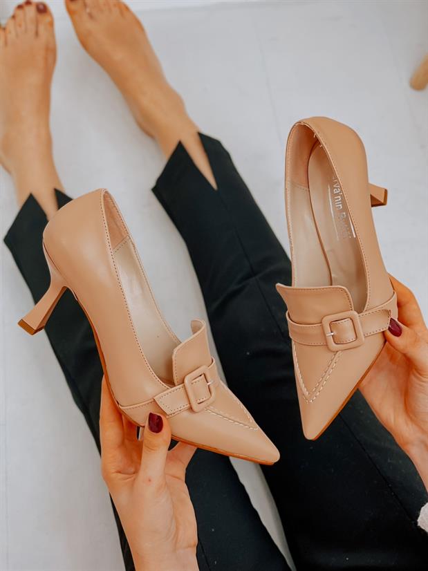 Nude Cilt (Kahlo) Toka Detay Kadın Stiletto