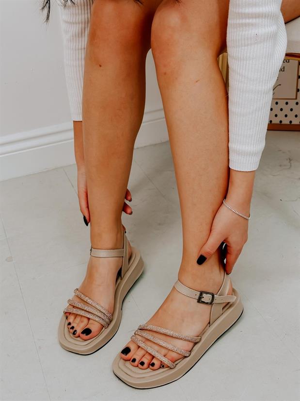 Nude Cilt (Perry) Taş Detay Kadın Sandalet