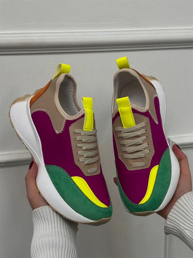 Oranj Mor Triko (Mines) Kadın Bağcıklı Sneakers