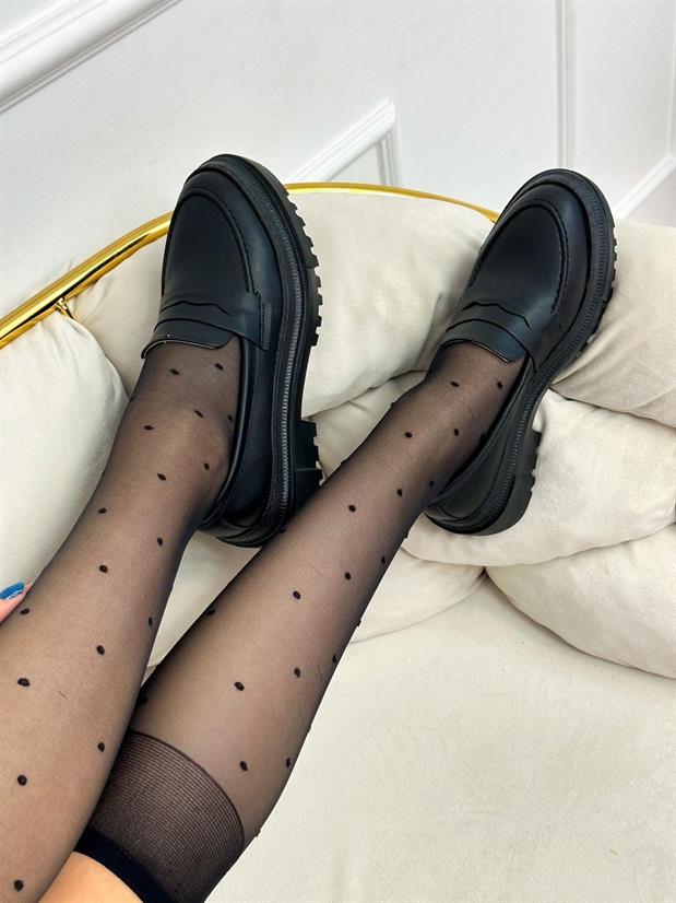 Siyah Cilt (Clay) Kadın Loafer