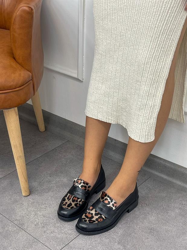 Siyah Cilt Leoparlı (Your) Kadın Loafer