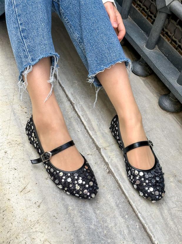 Siyah Gümüş (Sage) Kadın Babet