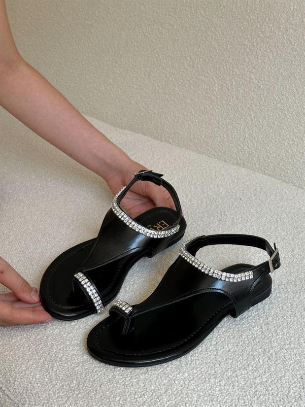 Siyah (Molly) Parmak Arası Kadın Sandalet