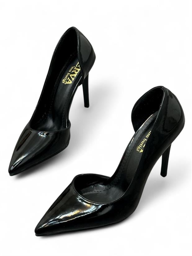 Siyah Rugan ( Lily) Kadın Stiletto