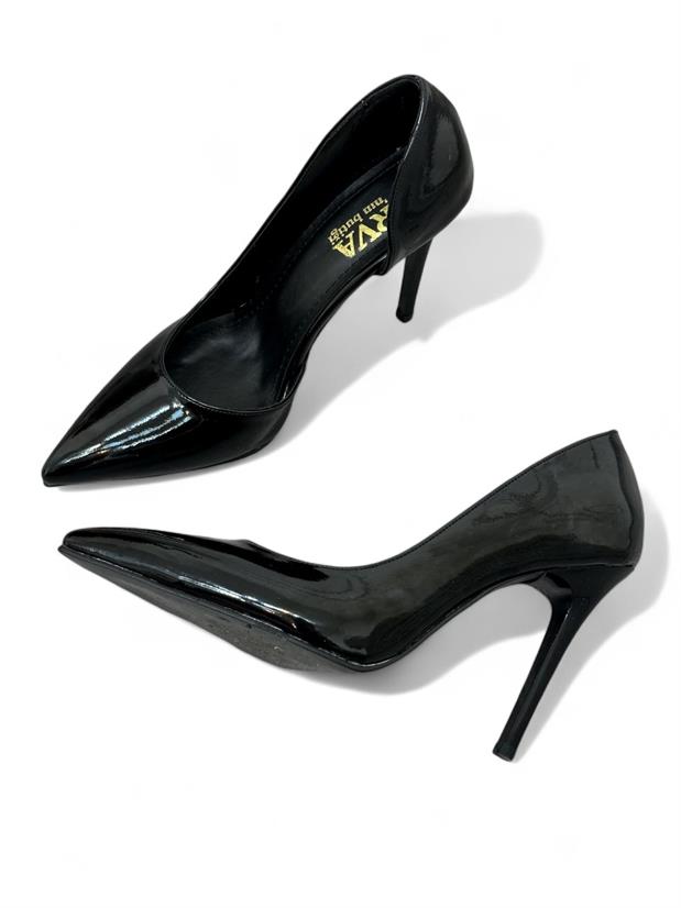 Siyah Rugan ( Lily) Kadın Stiletto