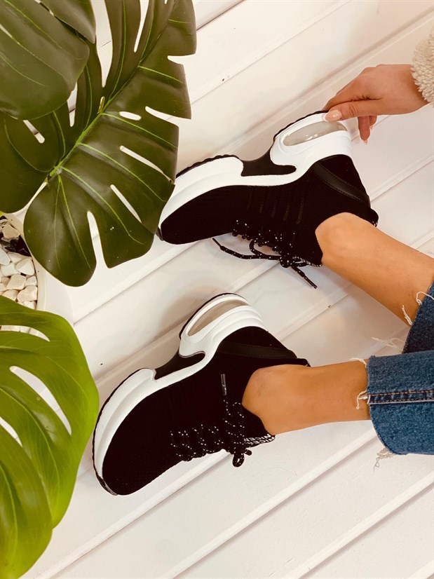 Siyah Triko (Veni) Kadın Sneakers