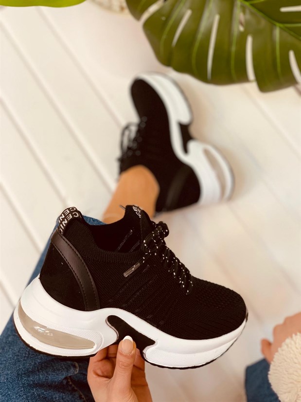 Siyah Triko (Veni) Kadın Sneakers
