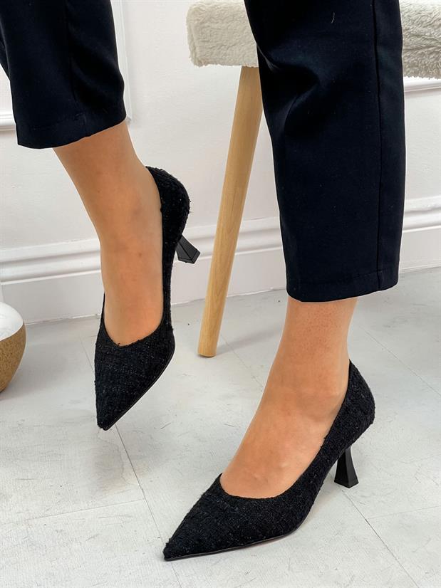 Siyah Tüvit (Freda) Kadın Stiletto