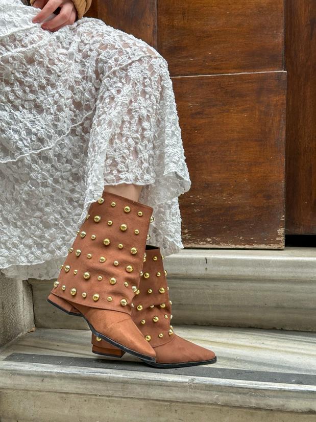 Taba Süet (Rucci) Trok Detay Kadın Çizme